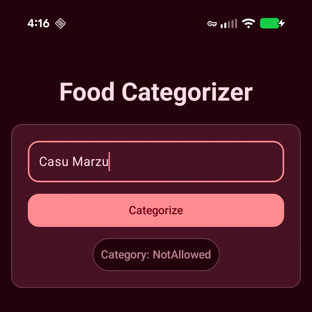 Gemini Nano correctly classified Casu Marzu