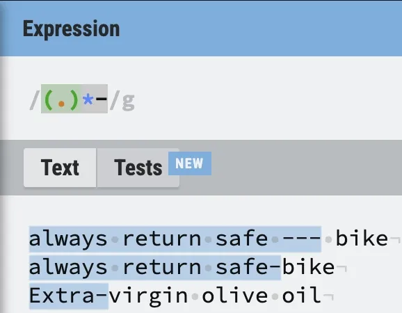 Experimental regex