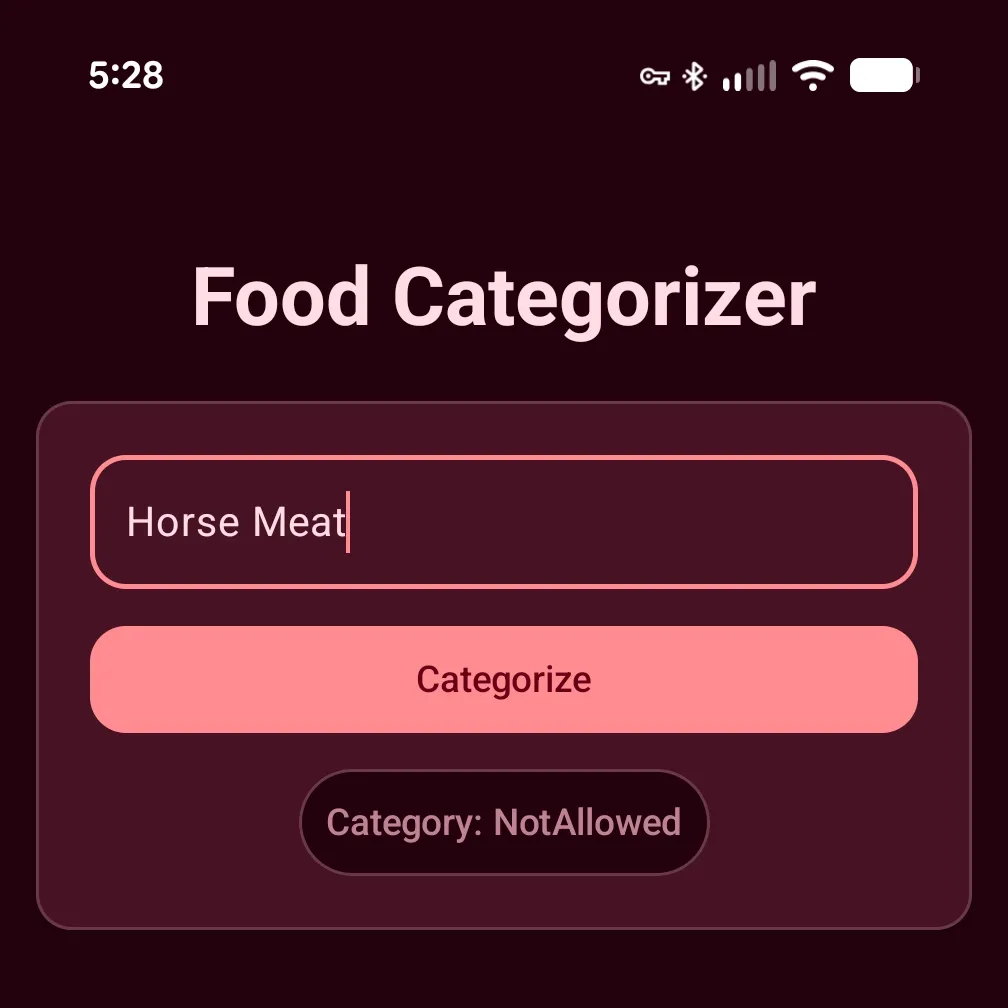 Gemini Nano correctly classified Horse Meat