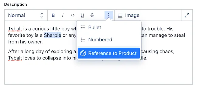 Reference to Product