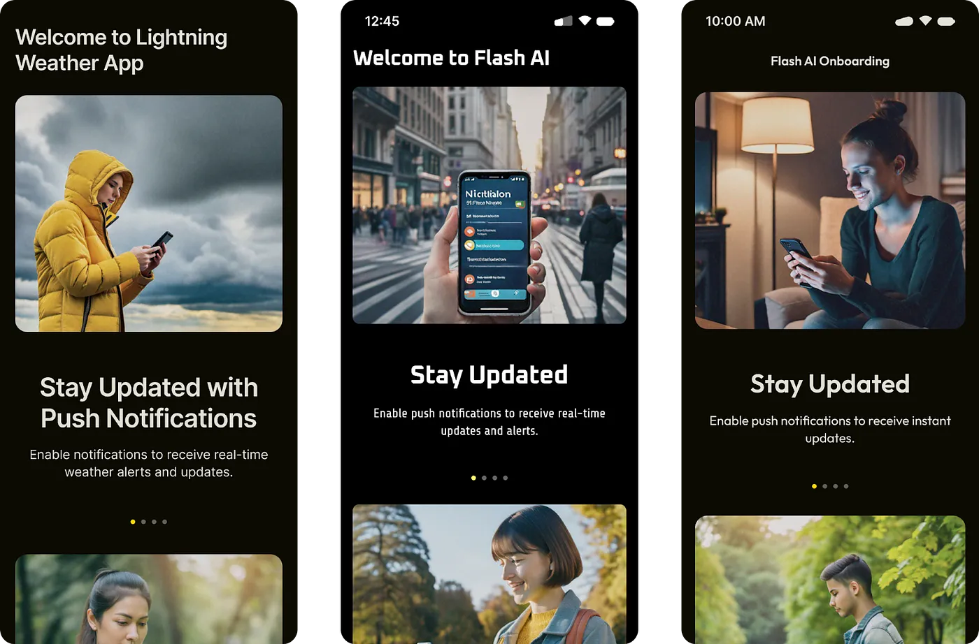 AI-generated onboarding screens from simplified prompt