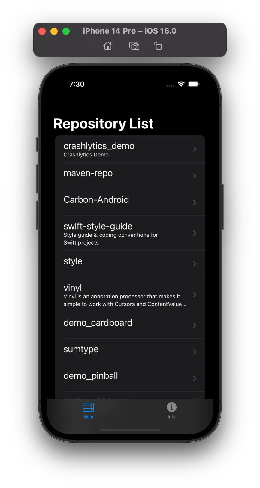 Dark Mode Simulator Screenshot