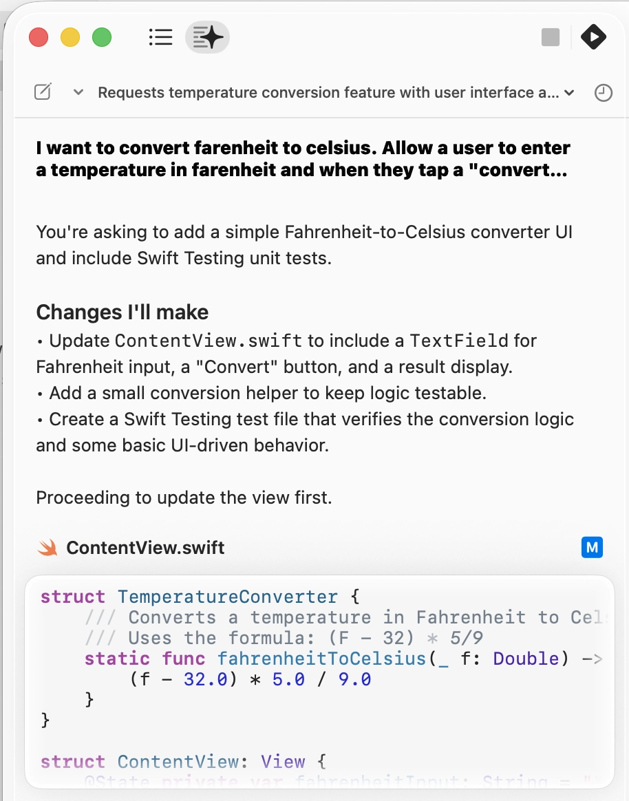 Coding Assistant window